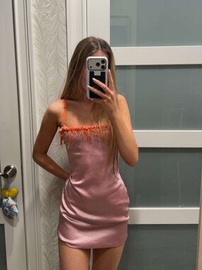 Danielle Guizio | Dresses | New Size M Danielle Guizio Beaded Mini Dress In  Satin Pink Revolve Msrp 398 | Poshmark